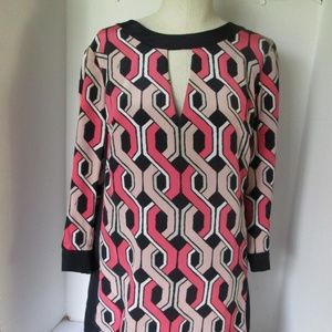 Trina Turk Bold Geometric Silk Dress Size 6
